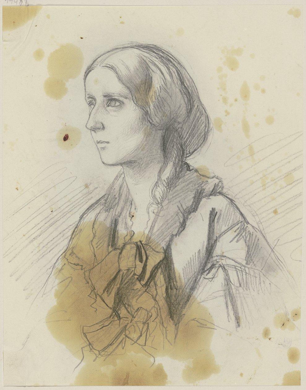 Bust of a Young Girl Facing Left by Jakob Becker