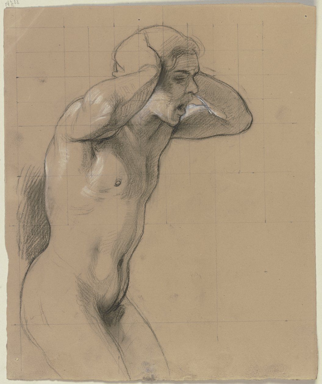Frightened Woman from the Lightning-Struck Shepherd as Male Nude by Jakob Becker