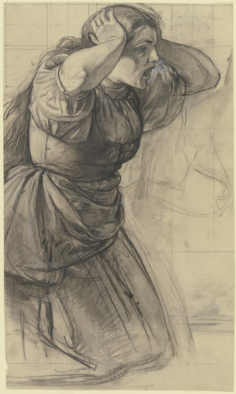 Terrified Woman from the "Lightning-Struck Shepherd" by Jakob Becker