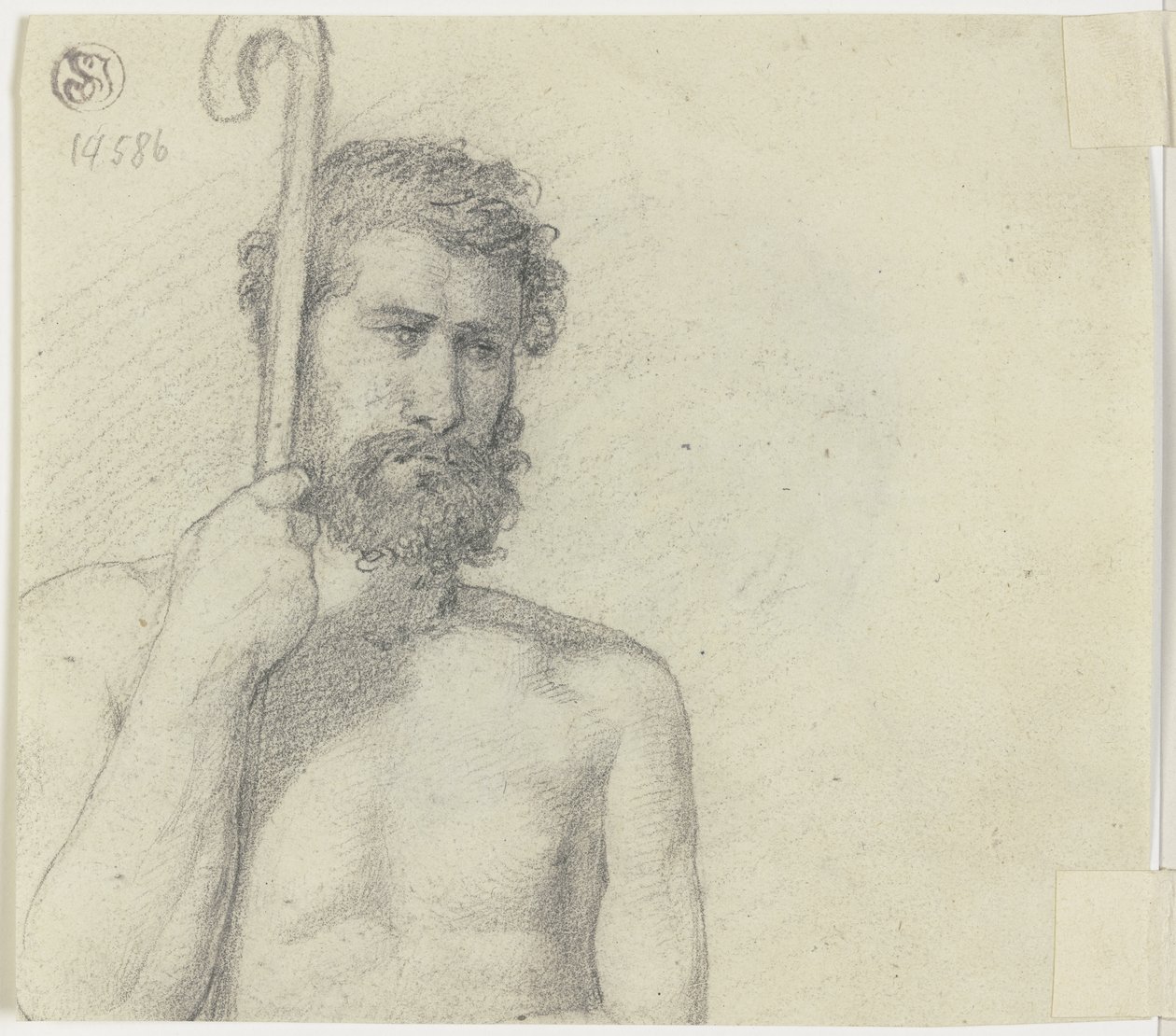 Half-Figure Male Nude with Shepherd