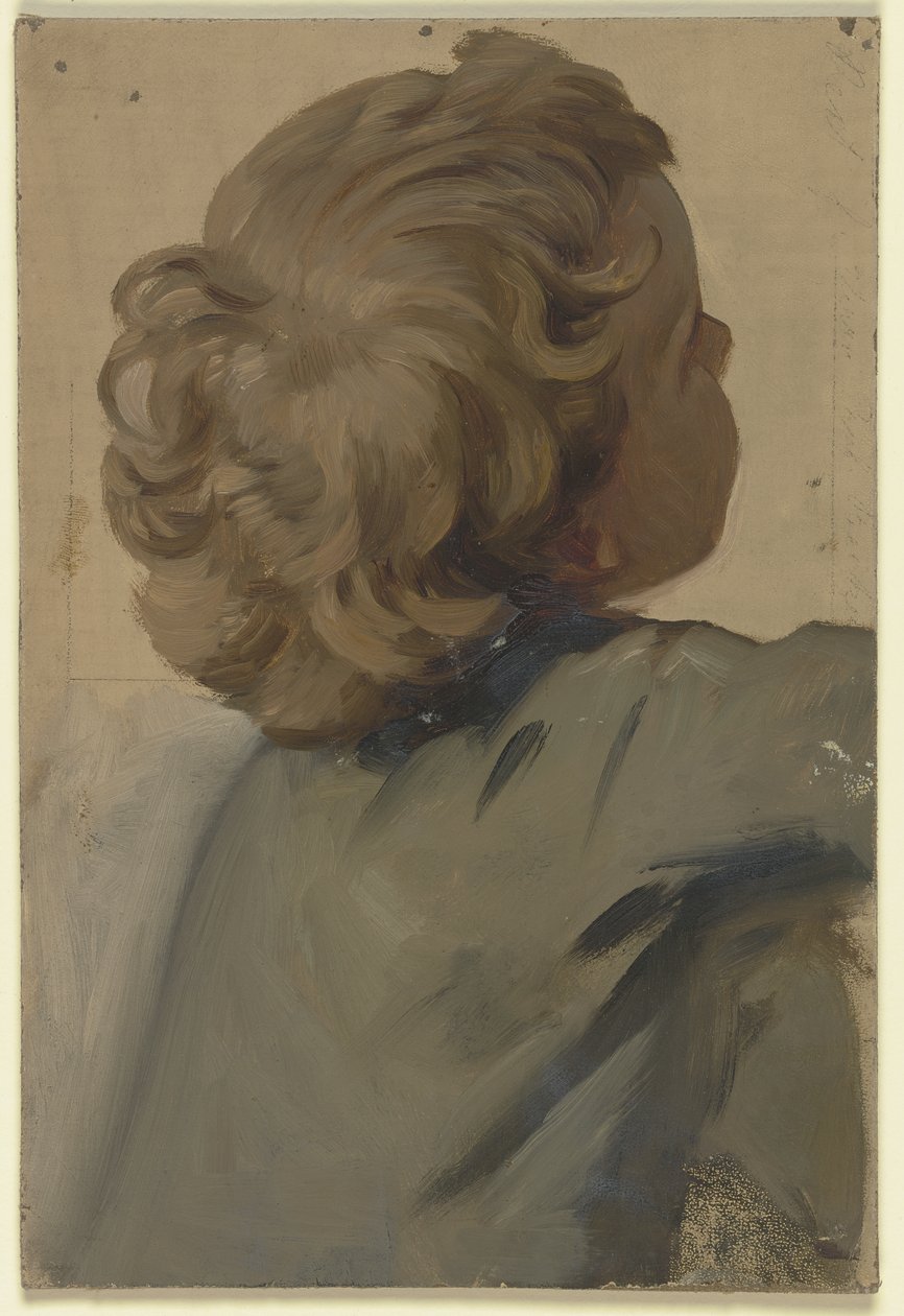 Boy with Curly Hair in a Lost Profile Facing Right by Jakob Becker