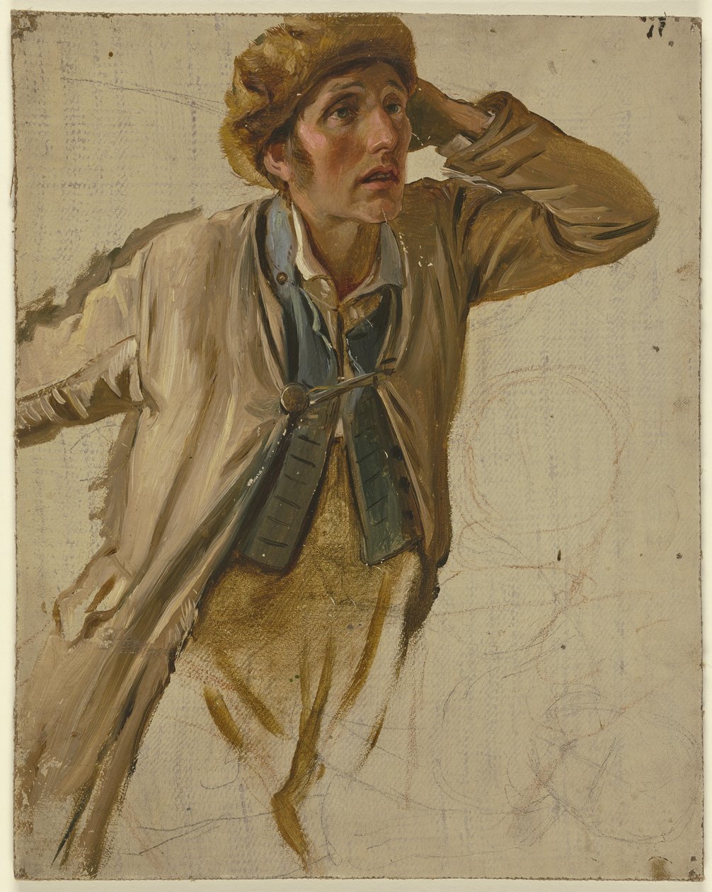 Young Farmer with Brown Cap by Jakob Becker