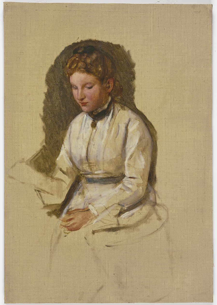 Young Girl in White Blouse by Jakob Becker