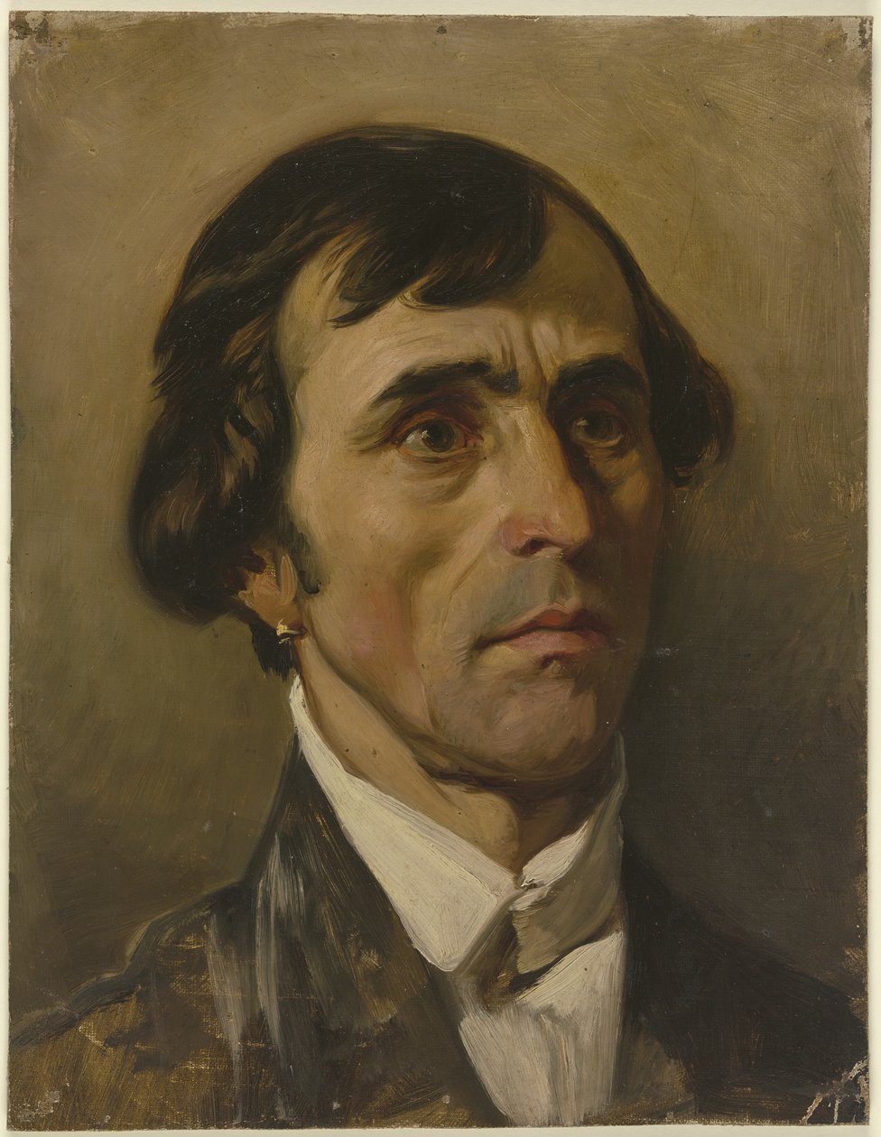 Portrait study of a man by Jakob Becker