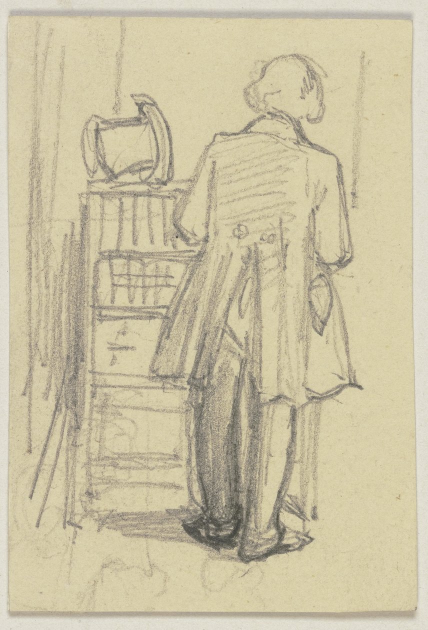 Back Figure of a Man in a Tailcoat by Jakob Becker