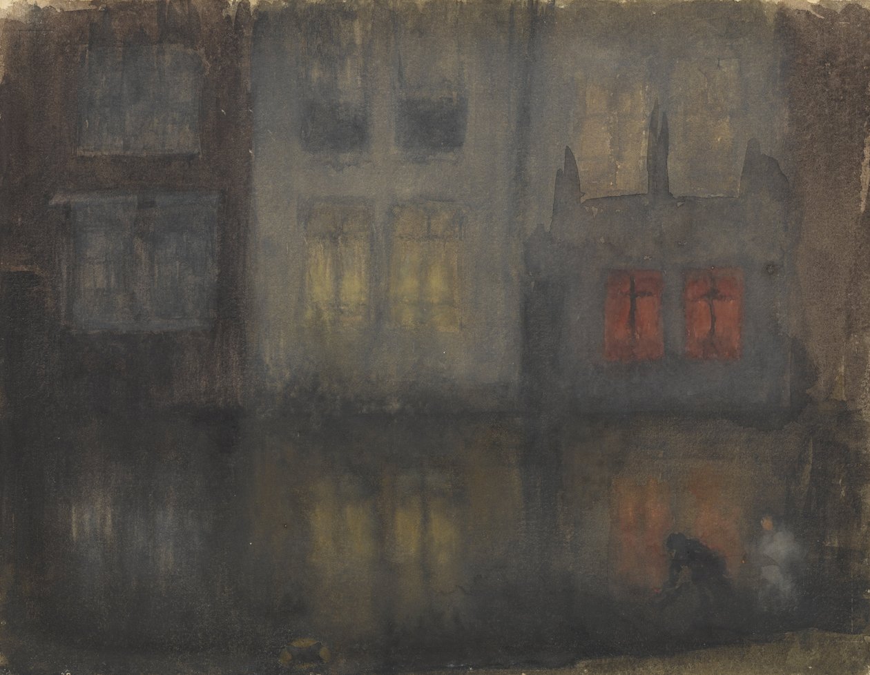 Nocturne: Black and Red—Back Canal, Holland by James Abbott McNeill Whistler