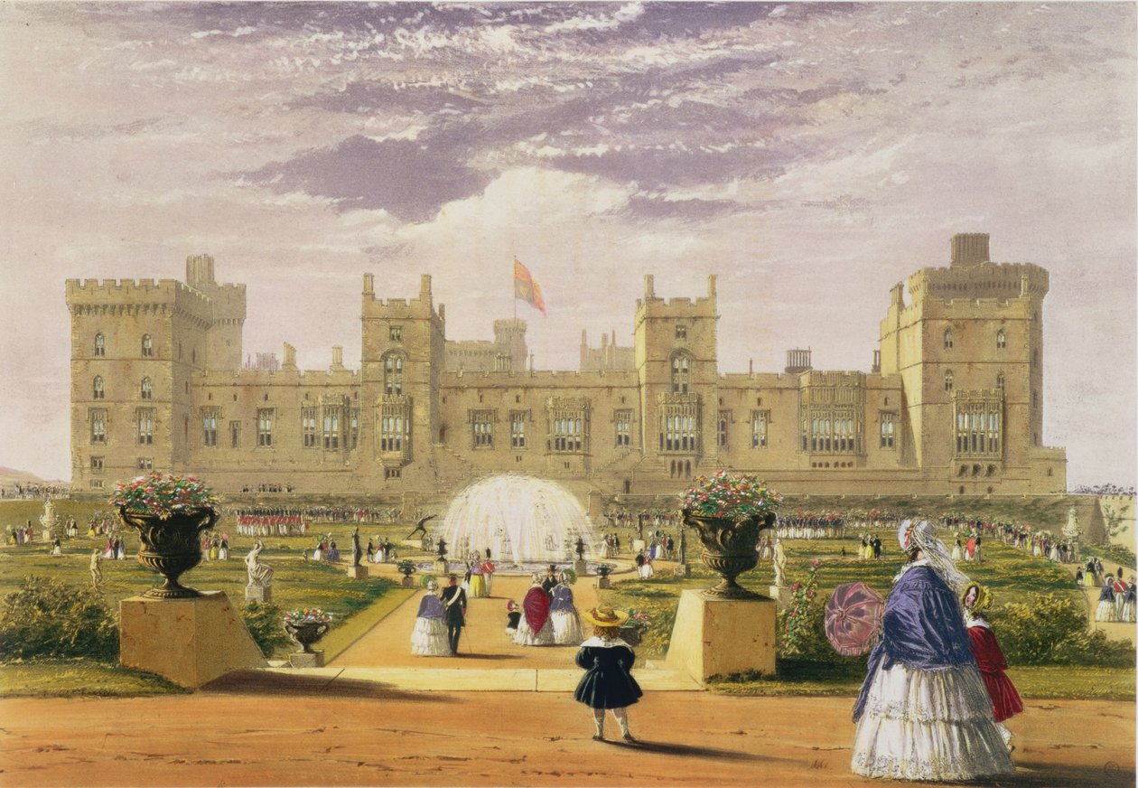 Eastern View of the Castle and Garden, Windsor Castle, 1838 by James Baker Pyne