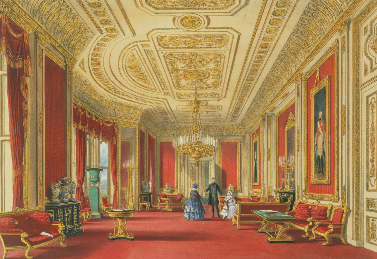 The Crimson Drawing Room, Windsor Castle, 1838 by James Baker Pyne
