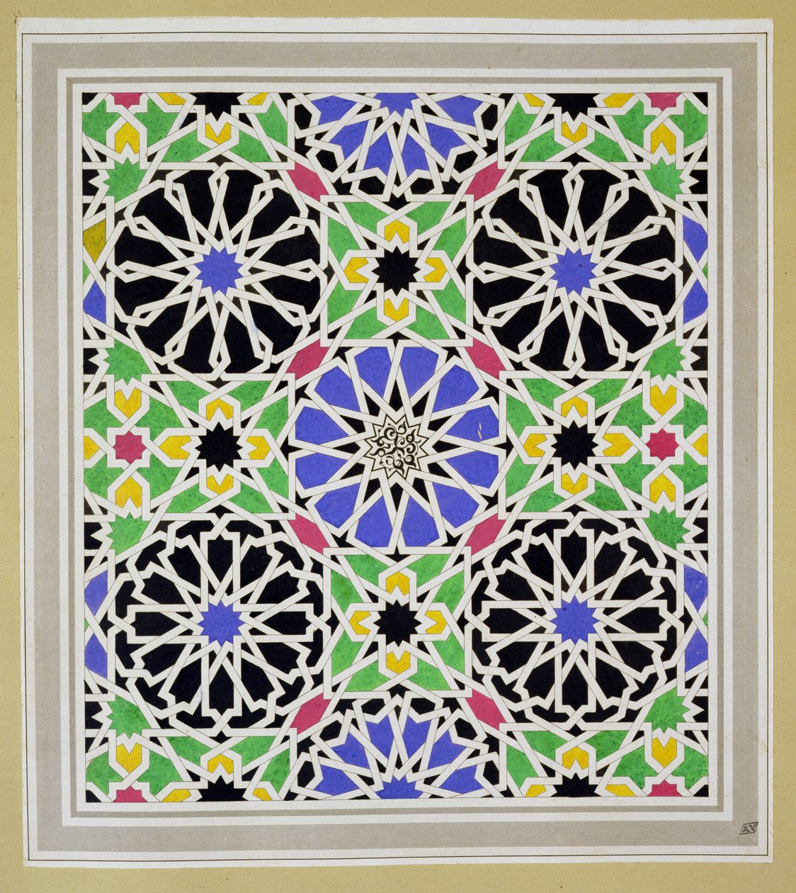 Mosaic pavement in the dressing room of the Sultana, Alhambra, from 