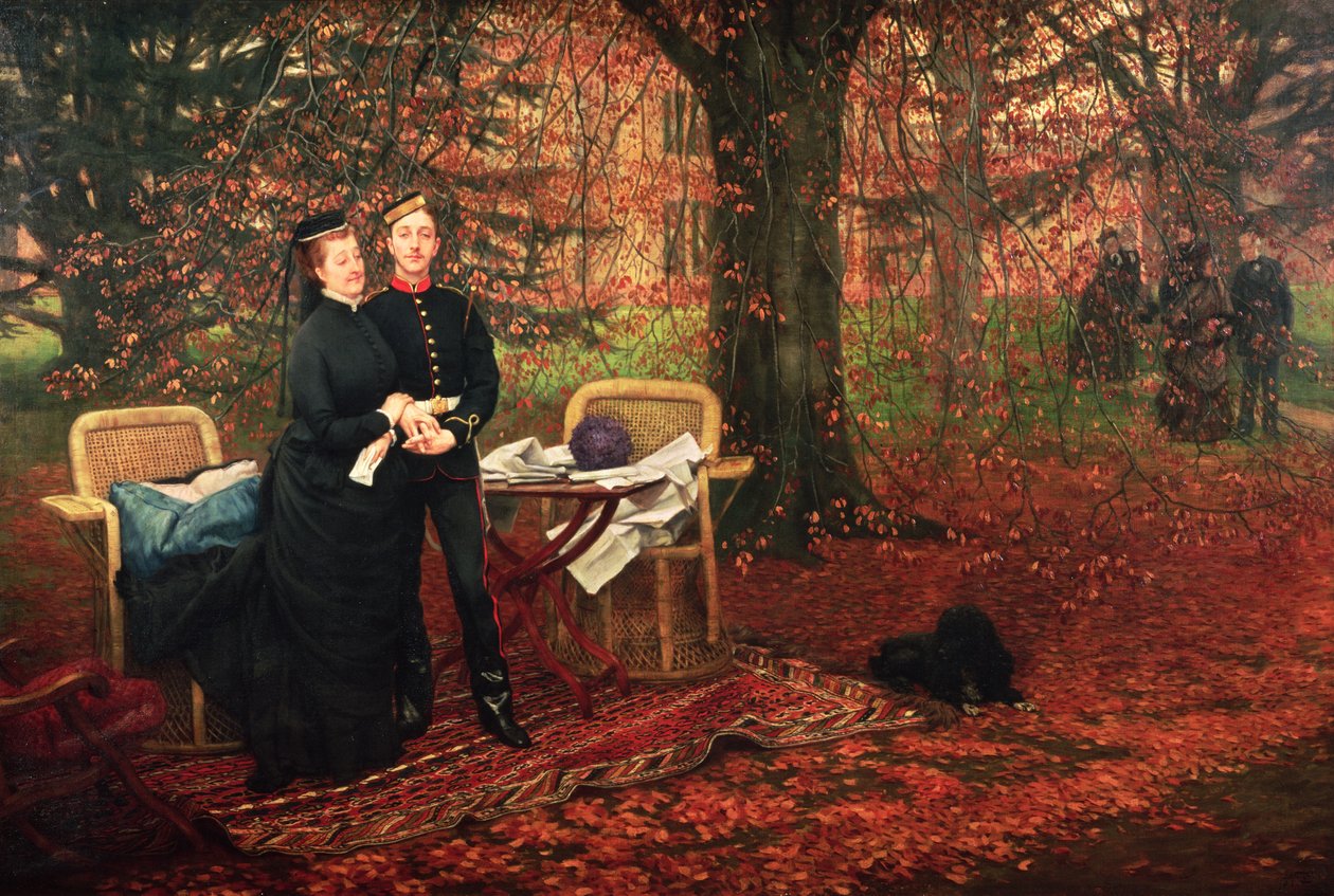 Empress Eugenie (1826-1920) and Eugene-Louis Napoleon Bonaparte (1856-79) at Camden Place, Chislehurst by James Jacques Joseph Tissot