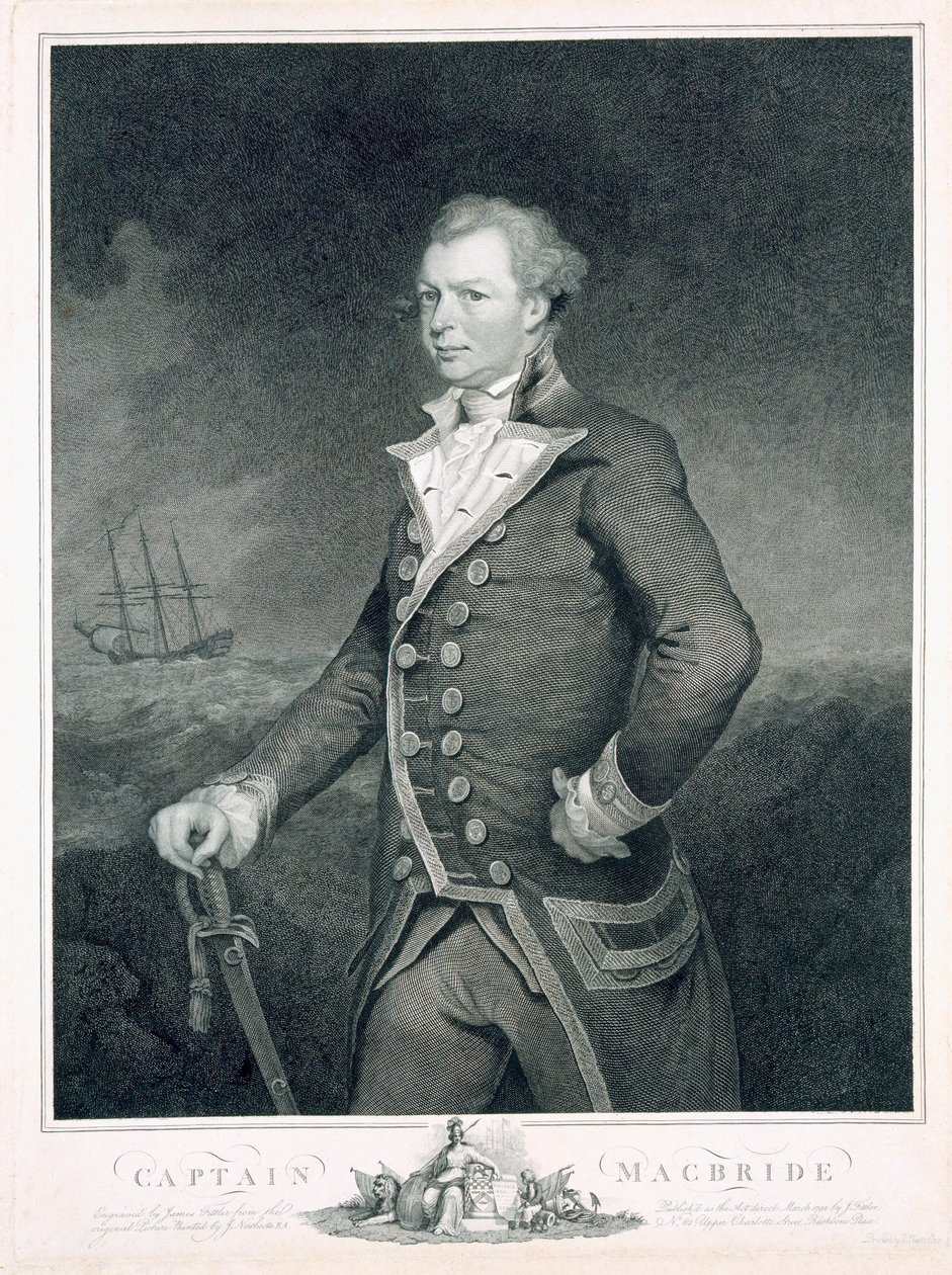 Portrait of Admiral John Macbride (d.1800) engraved by James Fittler (1758-1835) 1792 by James Northcote