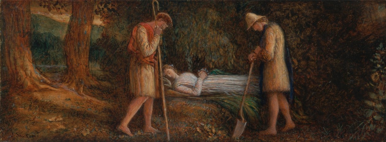 Imogen and the Shepherds, from Cymbeline, Act IV, Scene ii by James Smetham