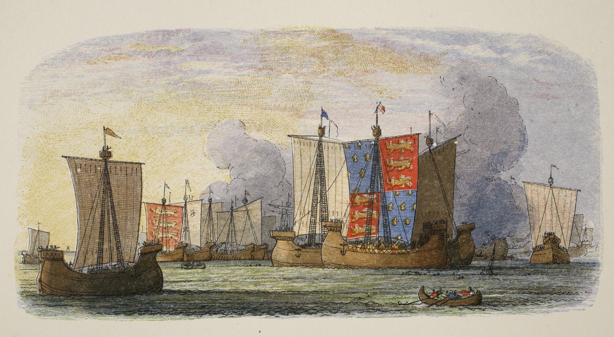 Battle of Sluys, 1340, from A Chronicle of England BC 55 to AD 1485 by James William Edmund Doyle