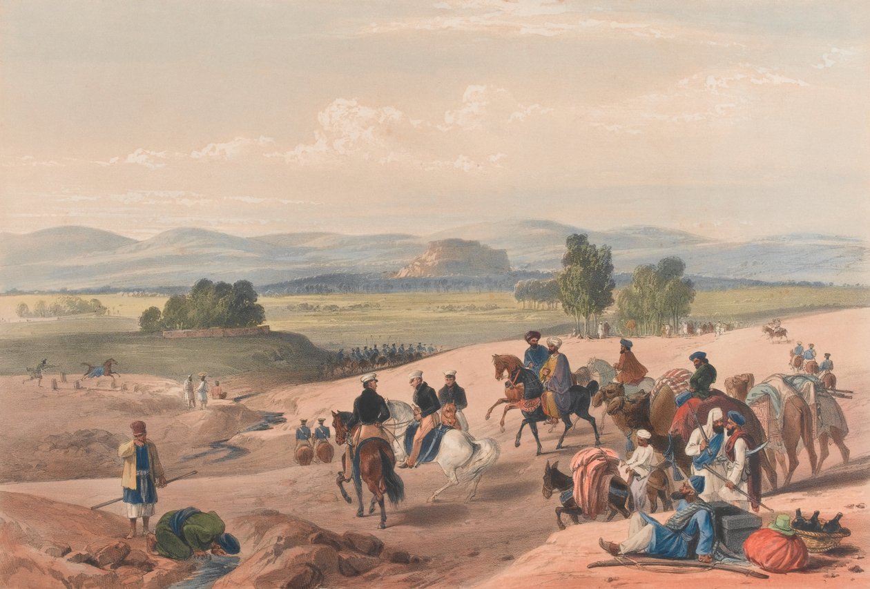 The Approach to the Fortress of Kwettah, c.1839 by James (after) Atkinson