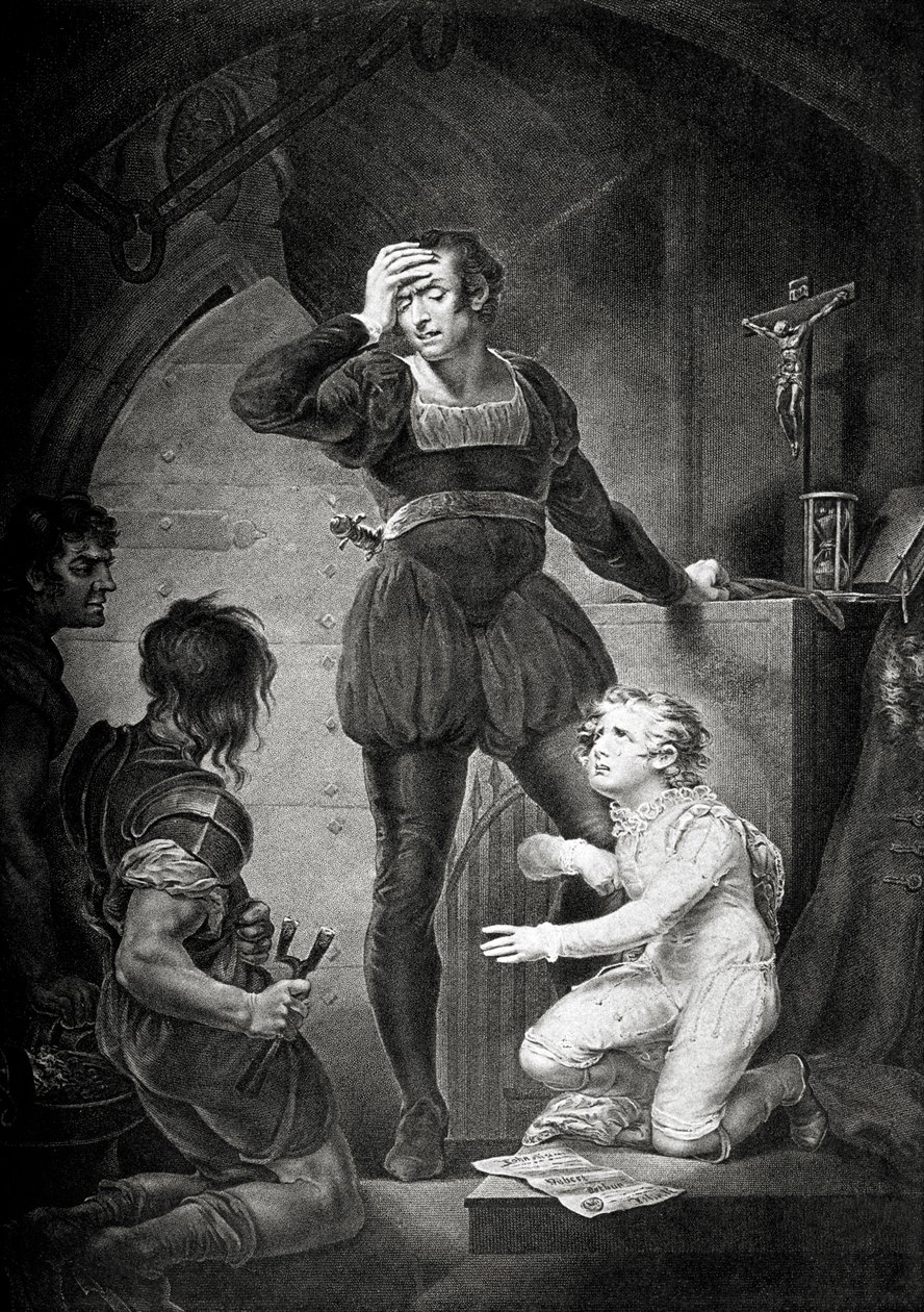King John. Act IV, Scene I: Hubert with Arthur in the Prison by James (after) Northcote