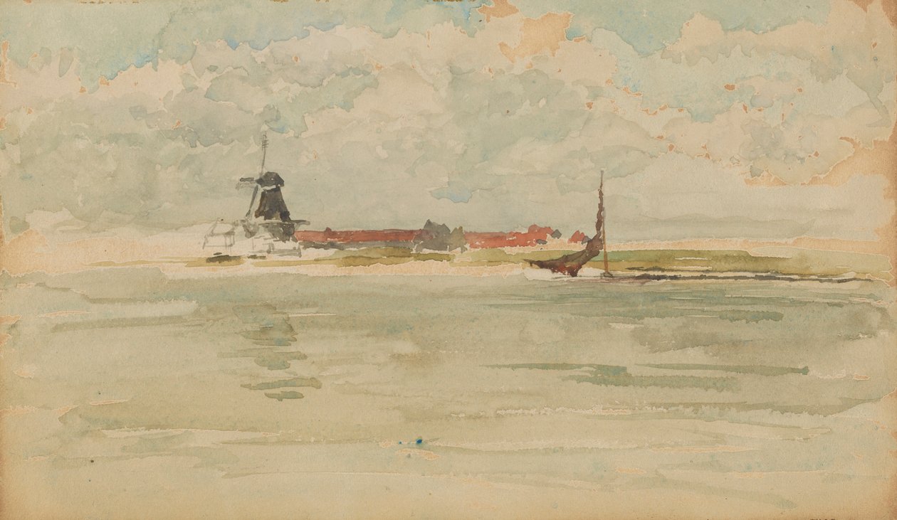 A Little Red Note - Dordrecht by James Abbott McNeill Whistler