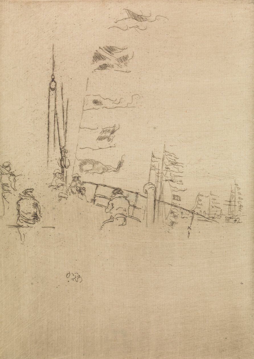 Bunting, from a set of twelve etchings entitled The Naval Review by James Abbott McNeill Whistler