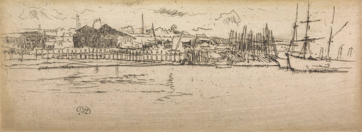 Dry-Dock, Southampton, from a set of twelve etchings entitled The Naval Review by James Abbott McNeill Whistler