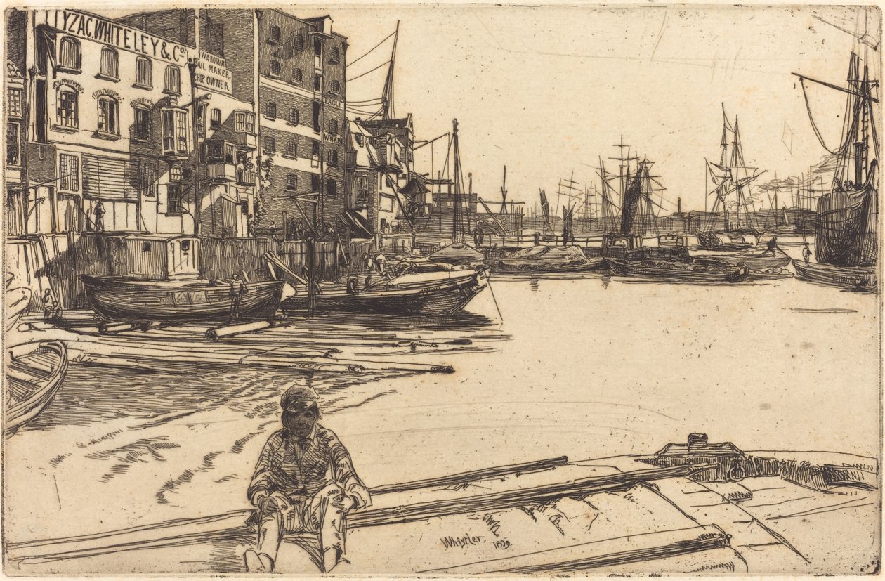 Eagle Wharf, 1859 by James Abbott McNeill Whistler