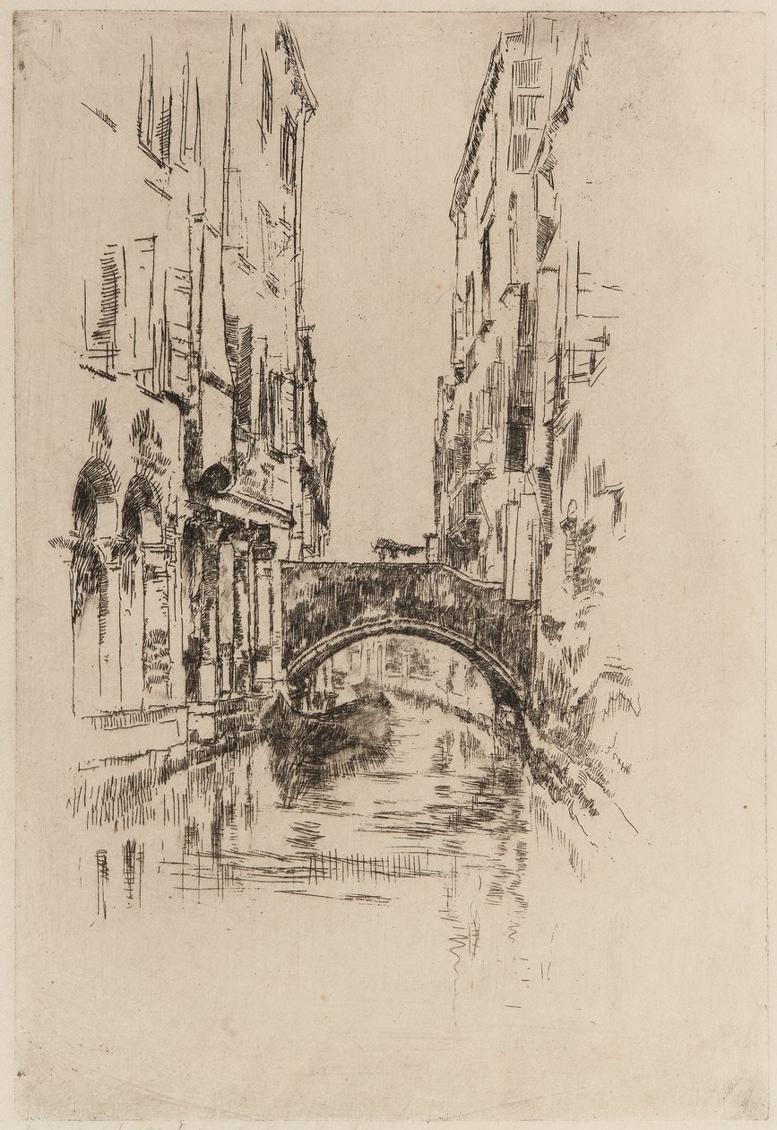 Gondola under a Bridge by James Abbott McNeill Whistler