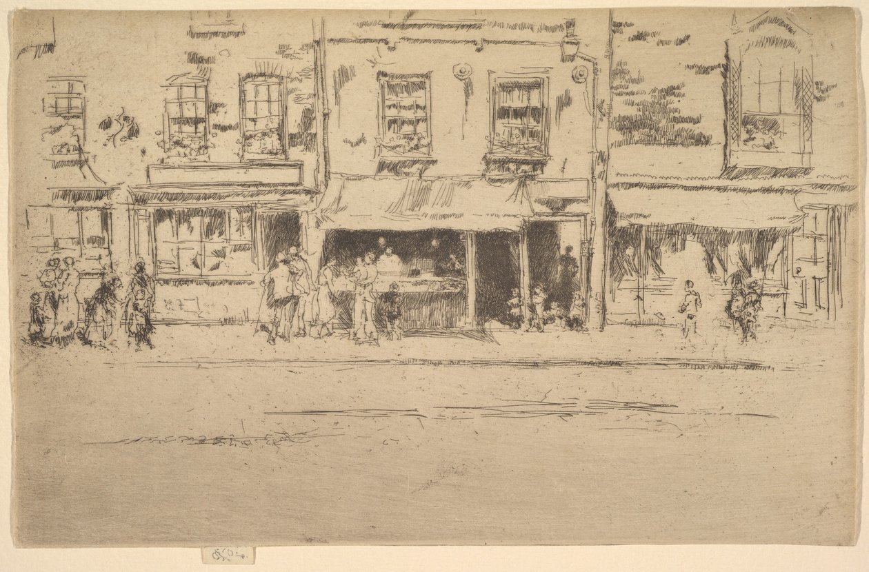 The Fish Shop, Busy Chelsea Fish Shop, Chelsea by James Abbott McNeill Whistler