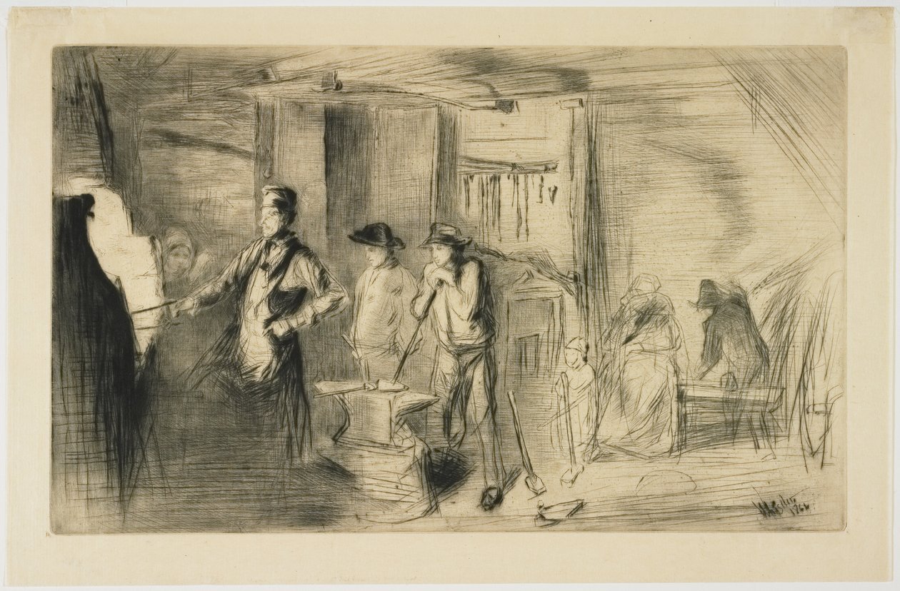 The Forge from Sixteen Etchings of Scenes on the Thames and Other Subjects by James Abbott McNeill Whistler