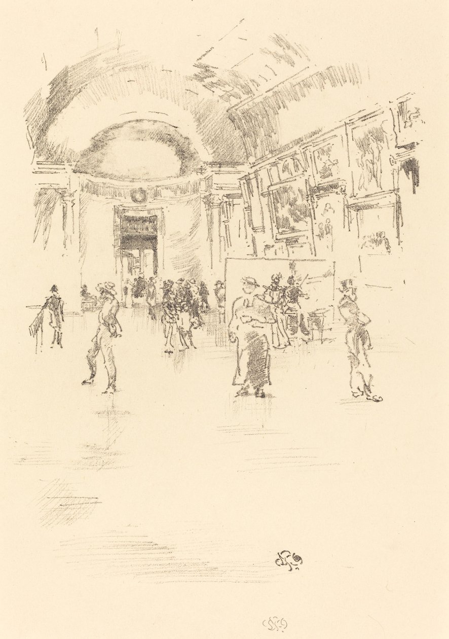 The Long Gallery, Louvre by James Abbott McNeill Whistler