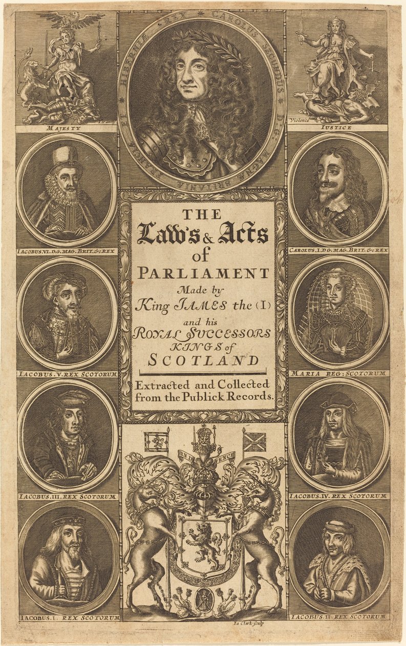Frontispiece to 'The Laws and Acts of Parliament Made by King James I'