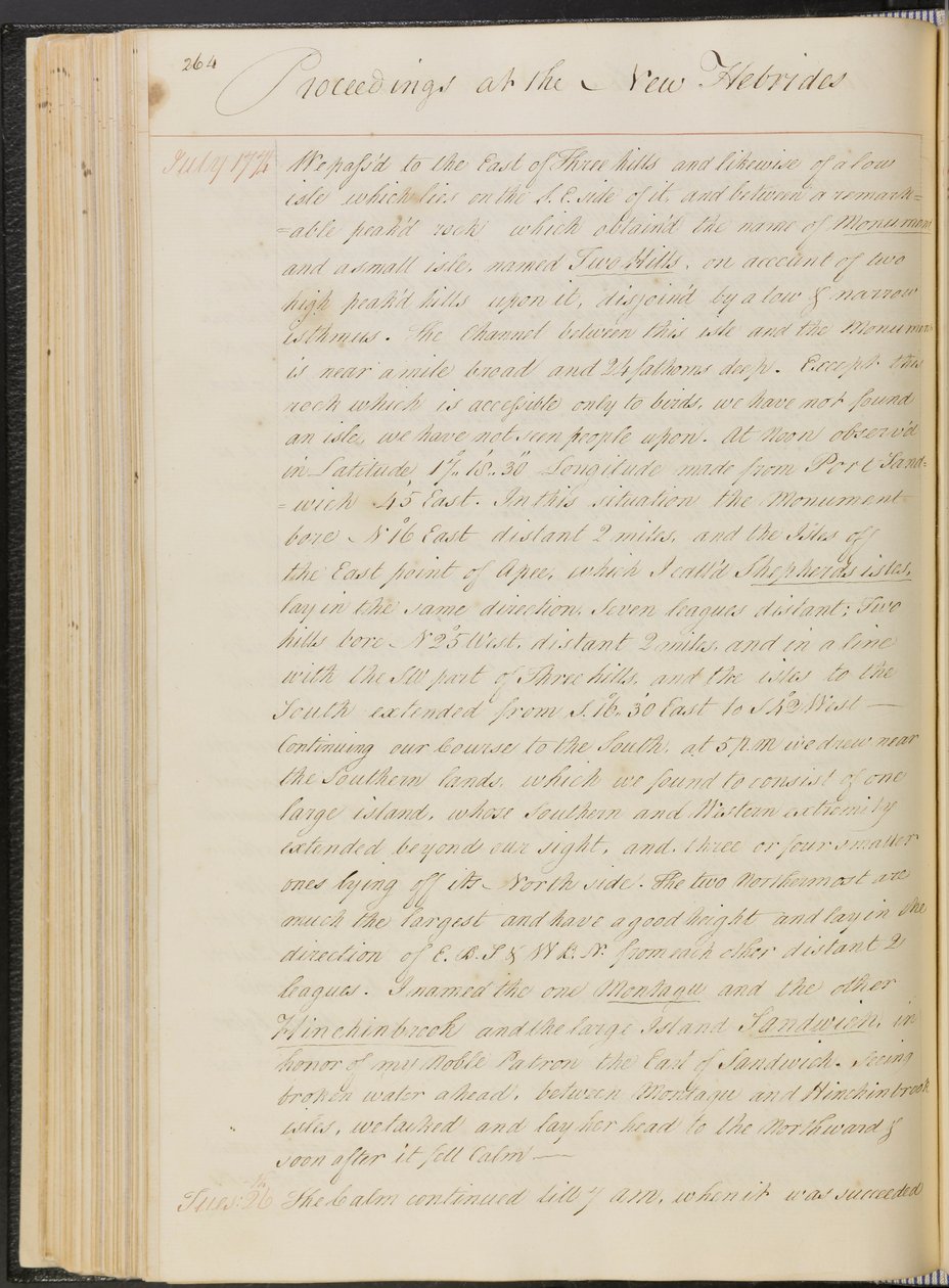 Journal of Capt Cook