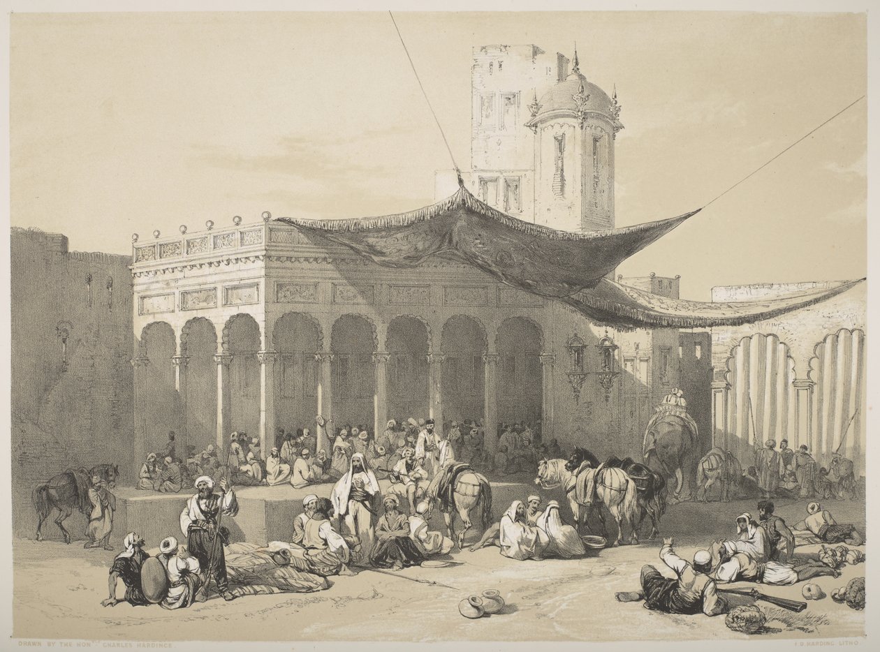 Sikh Soldiers receiving their pay at the Royal Durbar, Lahore by James Duffield Harding