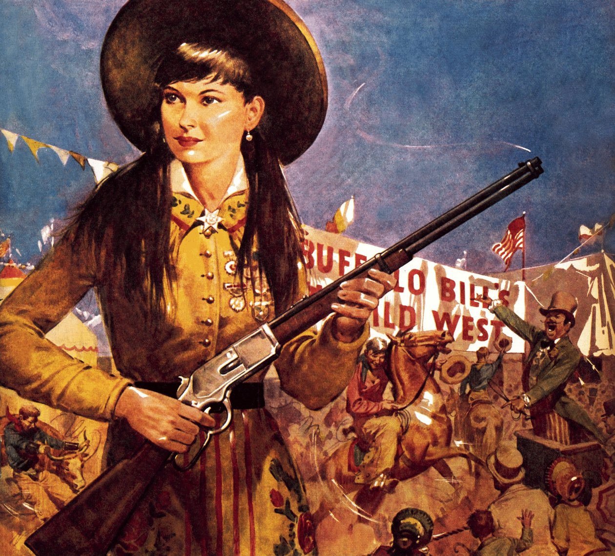 Sharpshooter Annie -- Annie Oakley and her gun by James Edwin McConnell