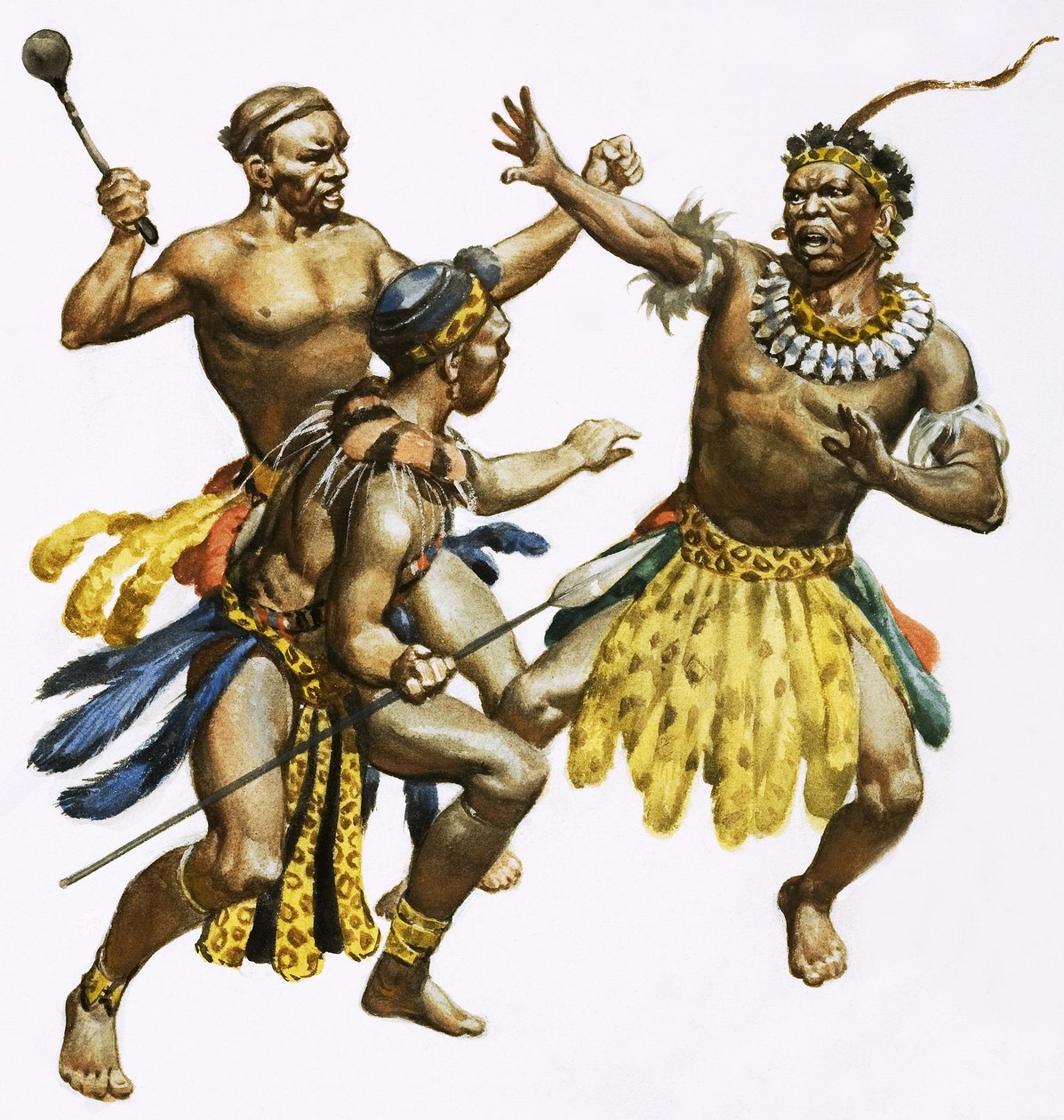 Zulu Chief Shaka Being Attacked by James Edwin McConnell
