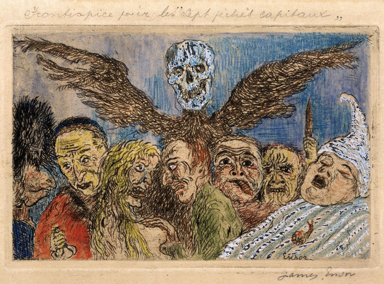 The Deadly Sins Governed by Death by James Ensor