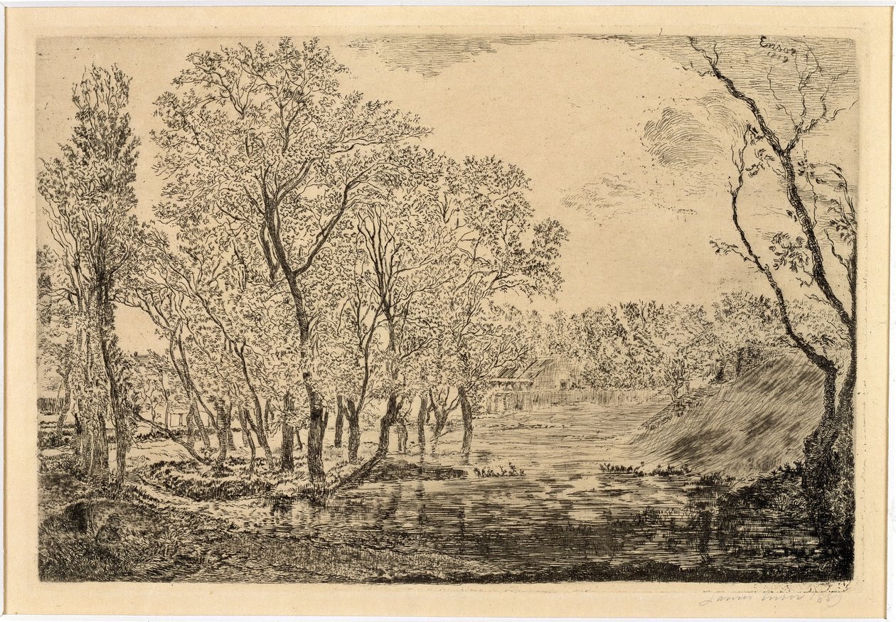 The Pool with the Poplars by James Ensor