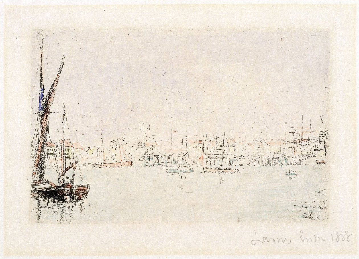 View of the Harbor of Ostend by James Ensor