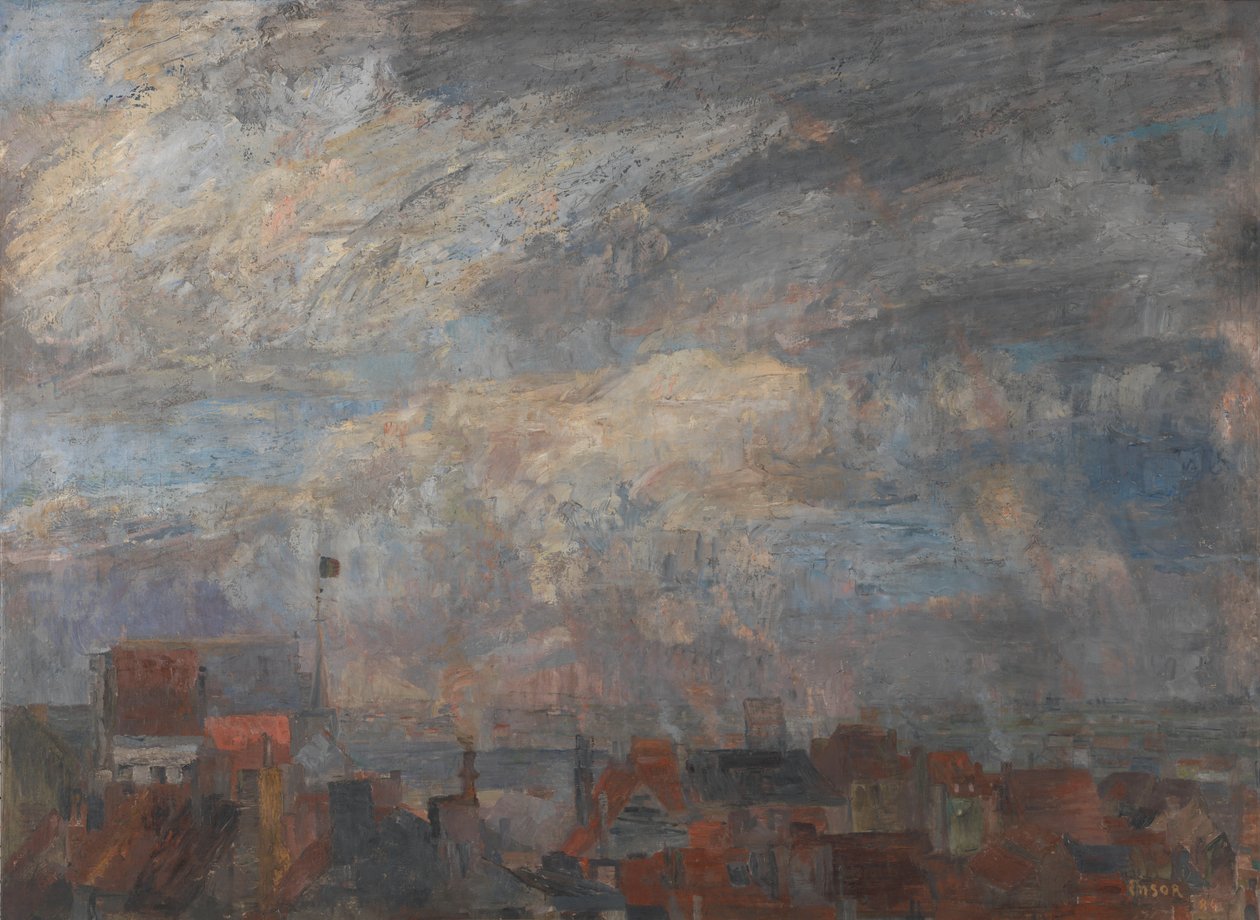 Large View over the Rooftops of Ostend by James Ensor