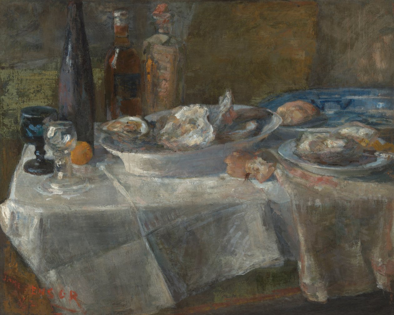 Still Life with Oysters by James Ensor