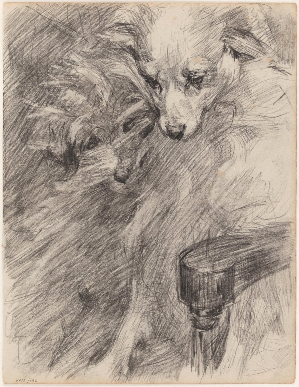 Two Dogs in an Armchair by James Ensor