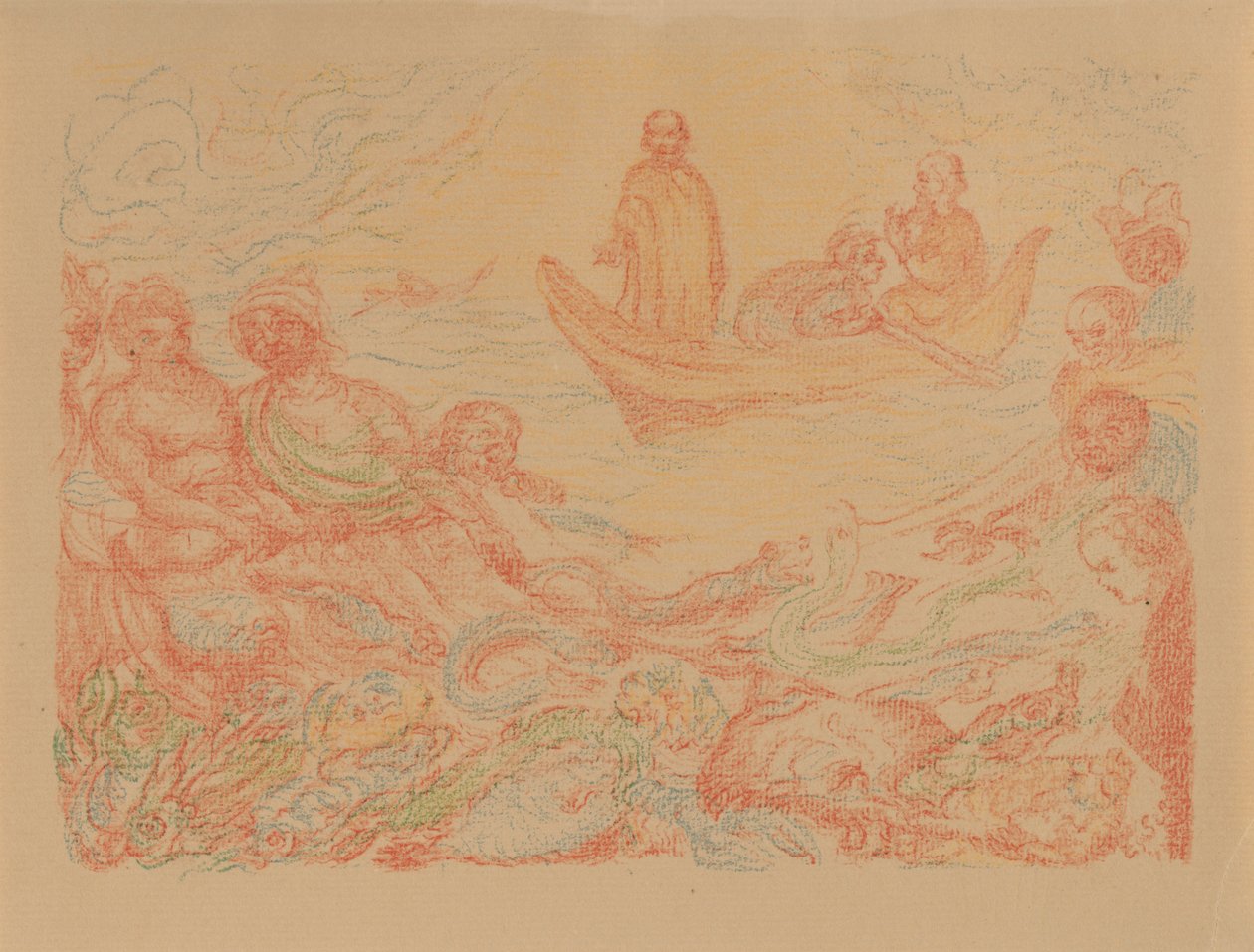 XIII. The Miraculous Catch of Fish (from: Scenes from the Life of Christ) by James Ensor