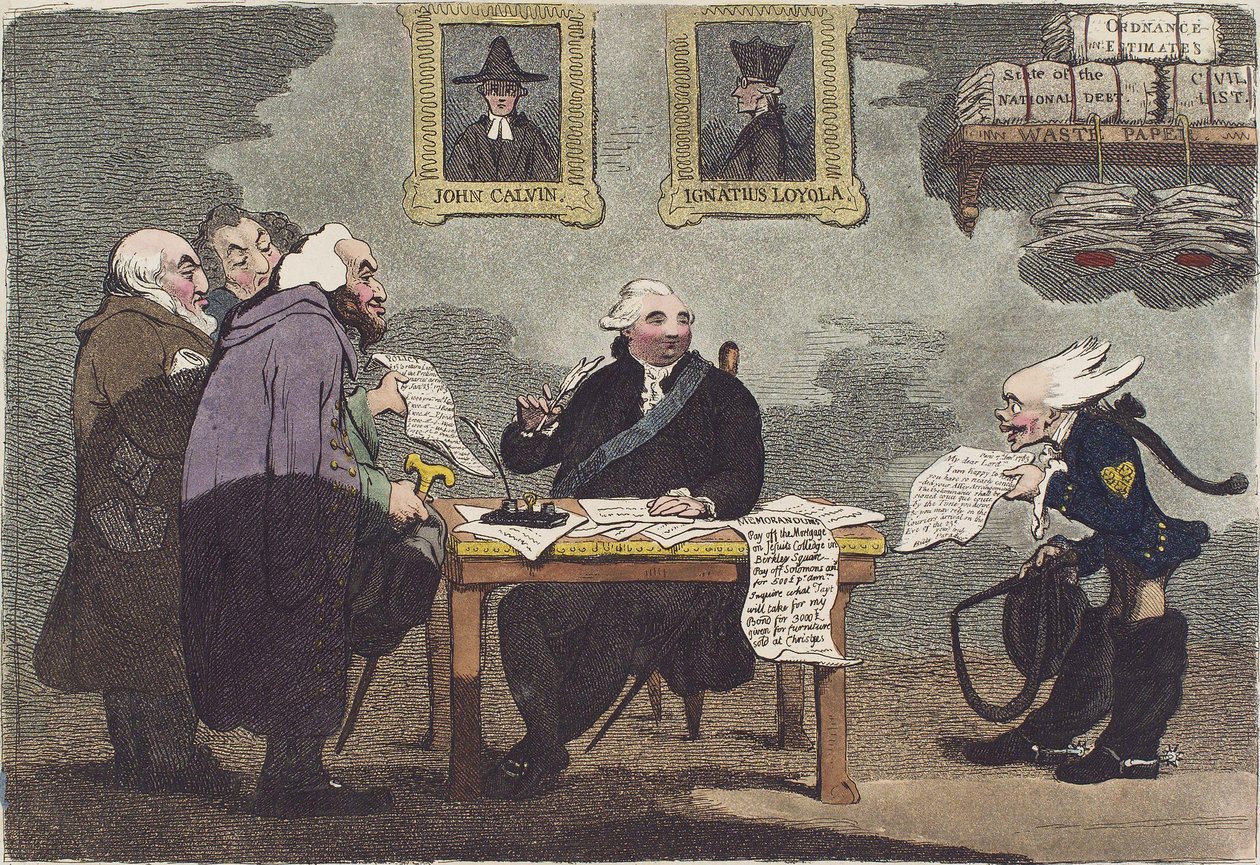 A Noble Lord, on an Approaching Peace, Too Busy to Attend to the Expenditure of a Million of the Public Money by James Gillray