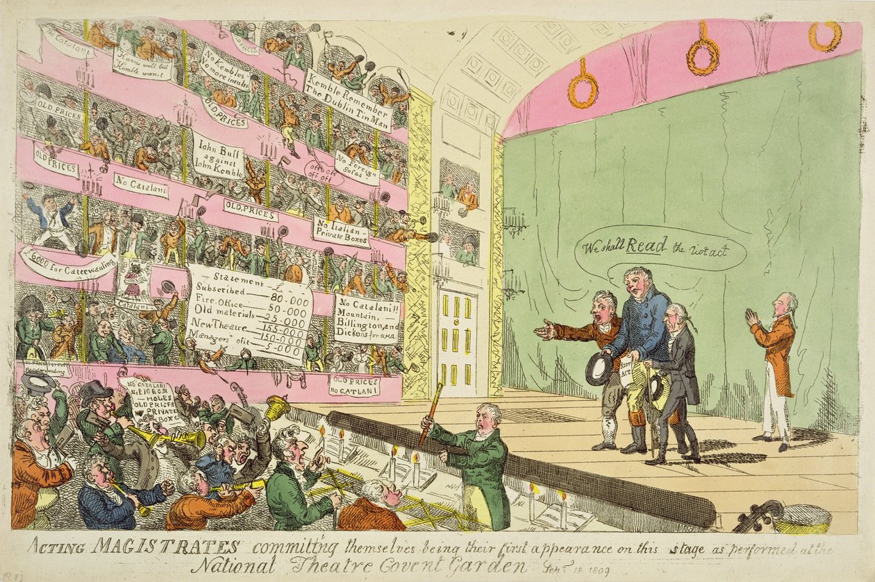 Acting Magistrates Committing Themselves, Being Their First Appearance as Performed at the National Theatre Covent Garden by James Gillray