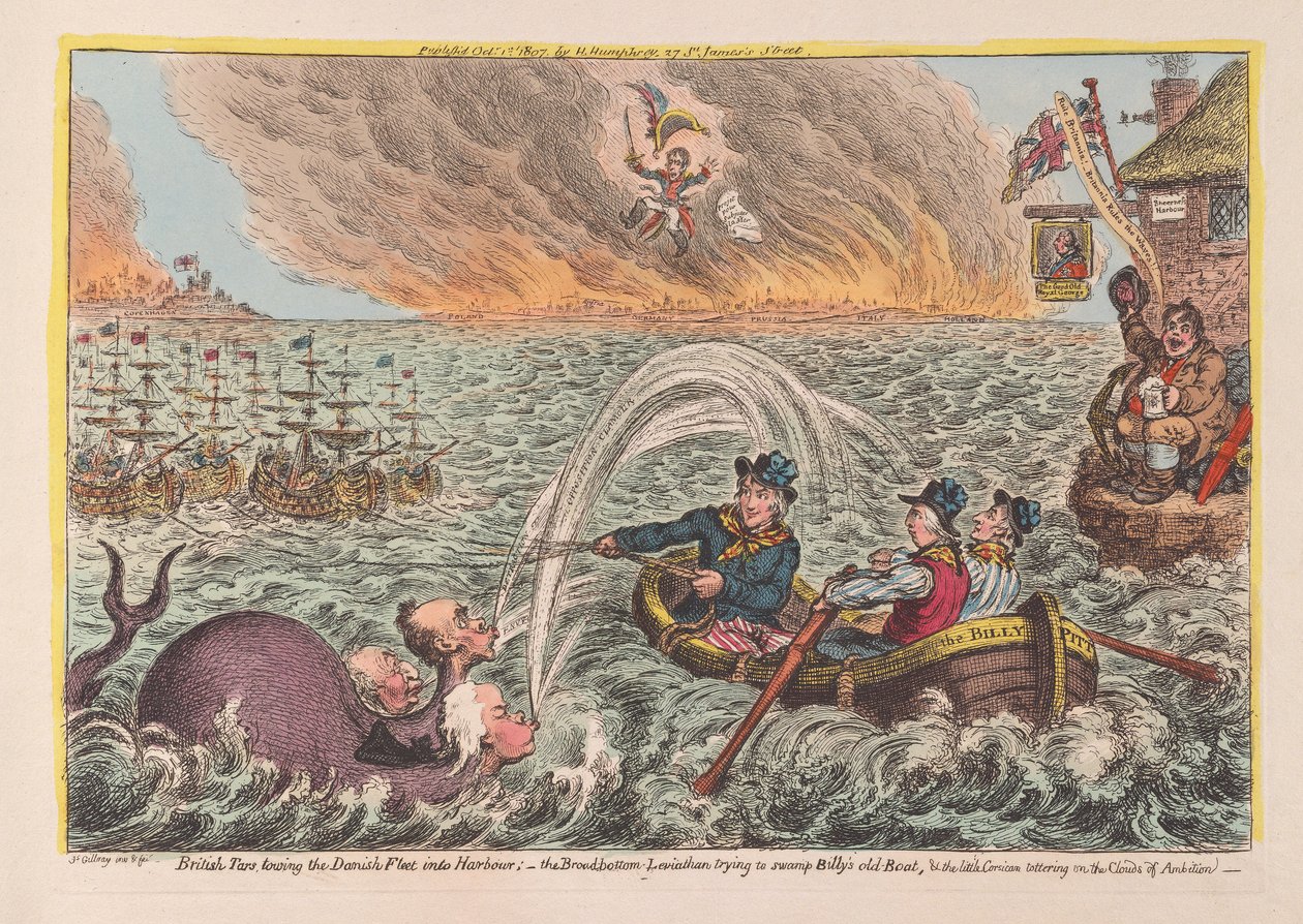 British Tars Towing the Danish Fleet into Harbour: the Broad Bottom Leviathan Trying to Swamp Billy