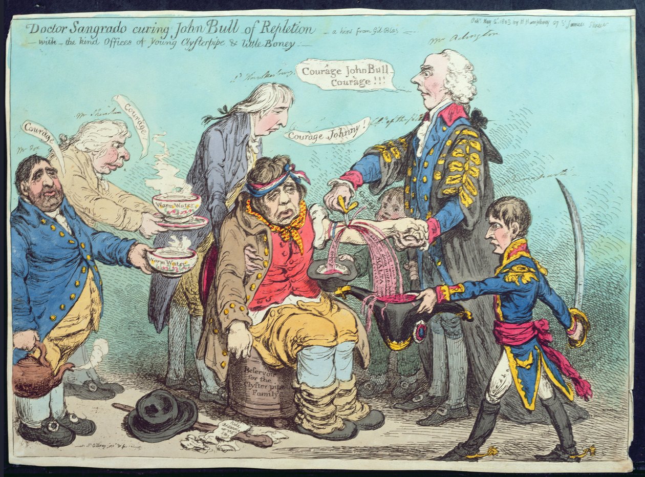 Dr Sangrado Curing John Bull of Repletion by James Gillray