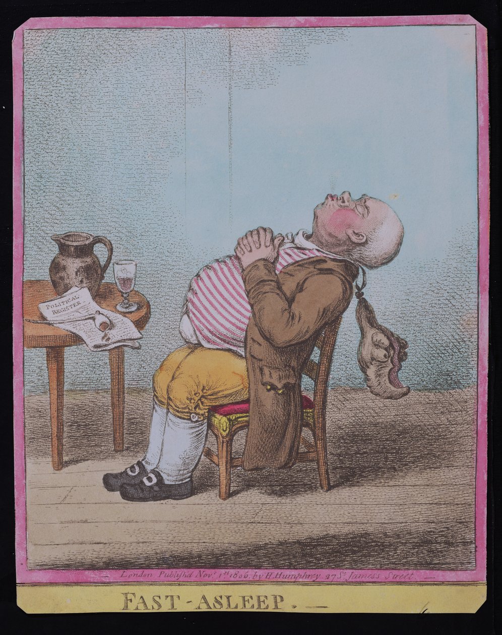 Fast Asleep, Published by Hannah Humphrey in 1806 by James Gillray