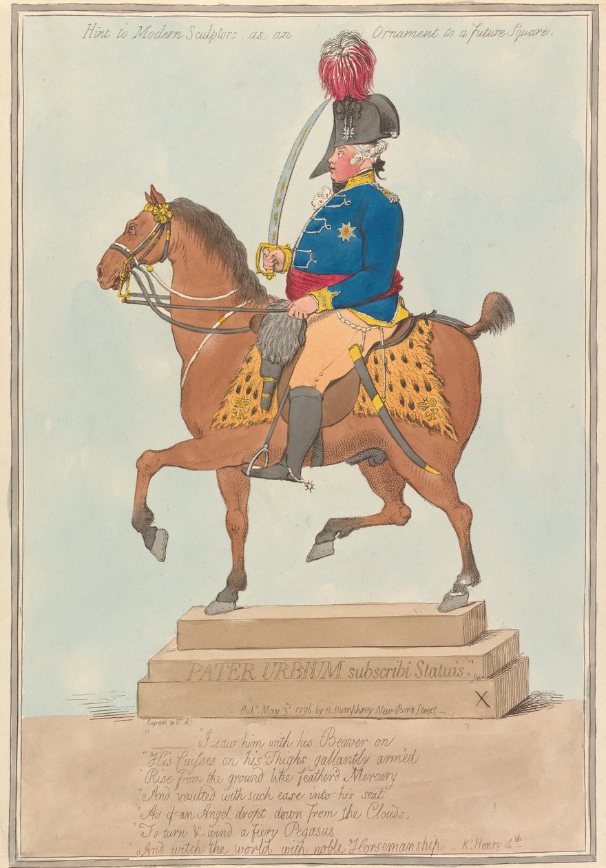 Hint to Modern Sculptors, as an Ornament to a Future Square by James Gillray
