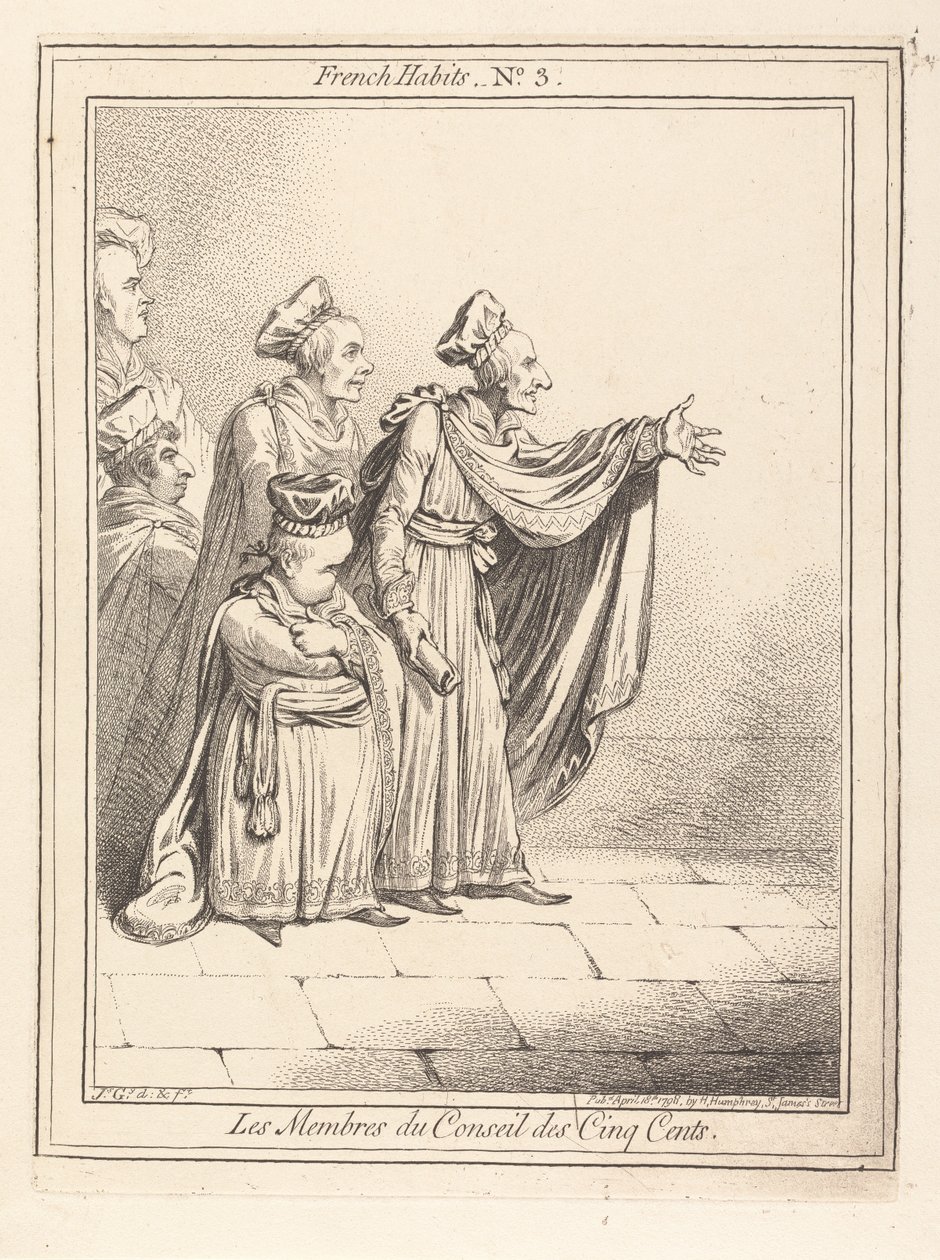 The Members of the Council of Five Hundred. French Habits No. 3 by James Gillray