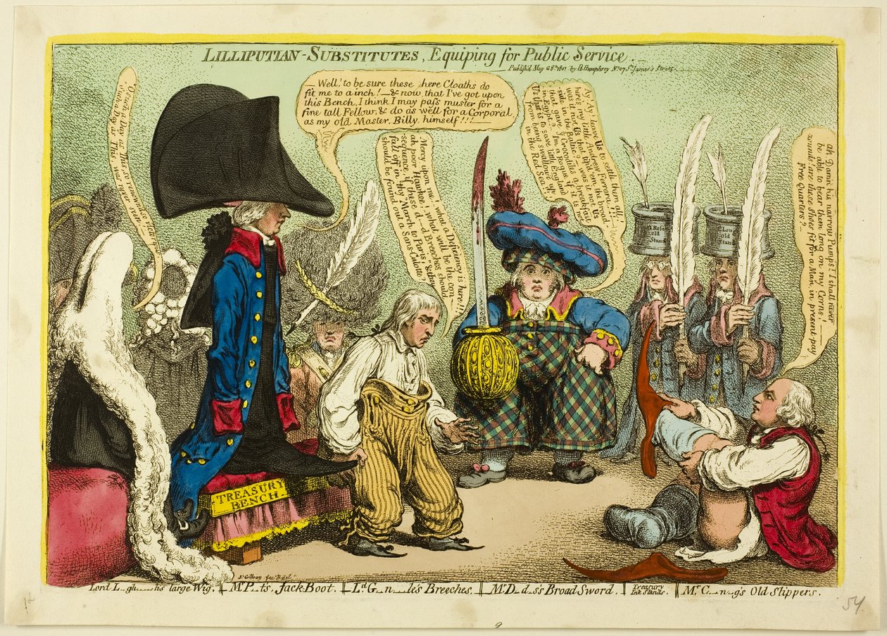 Lilliputian-Substitutes, Equipping for Public Service by James Gillray