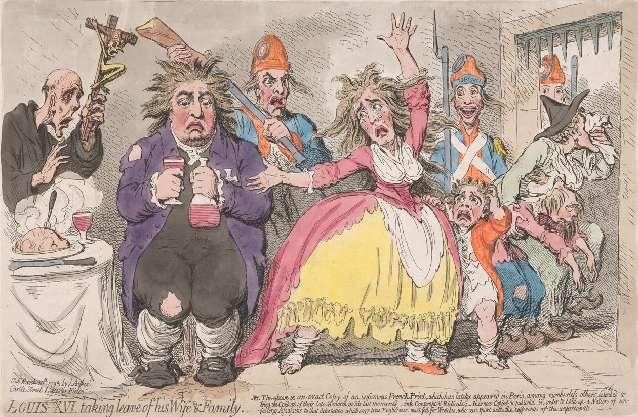 Louis XVI Taking Leave of His Wife and Family by James Gillray
