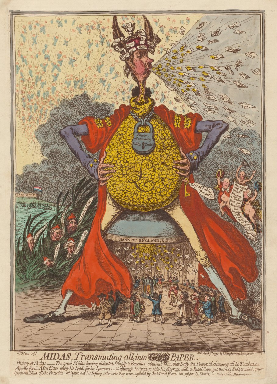 Midas, Transmuting All into Paper by James Gillray