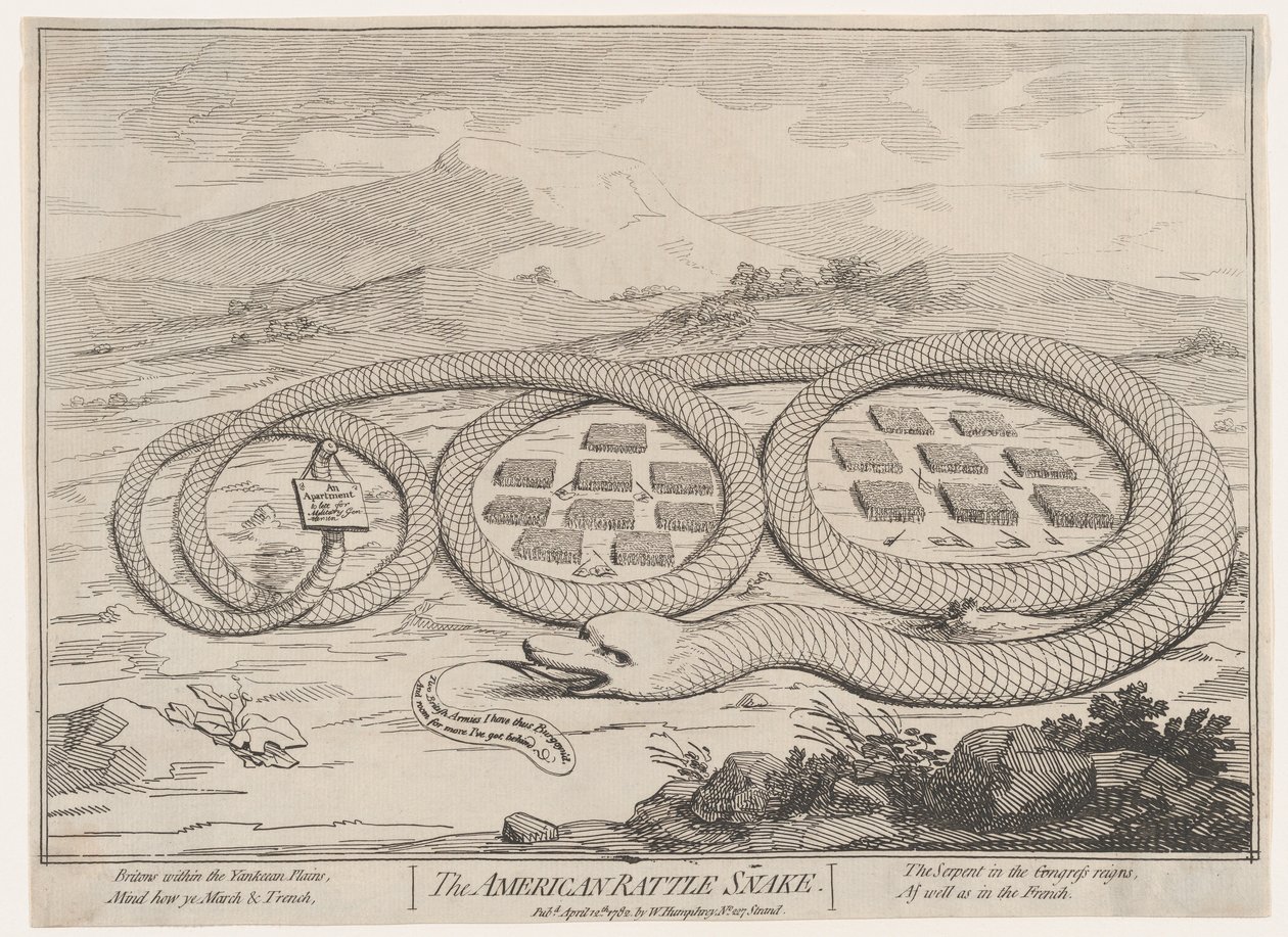 The American Rattle Snake, April 12, 1782 by James Gillray.